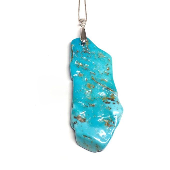 Pendentif Turquoise plaque libre