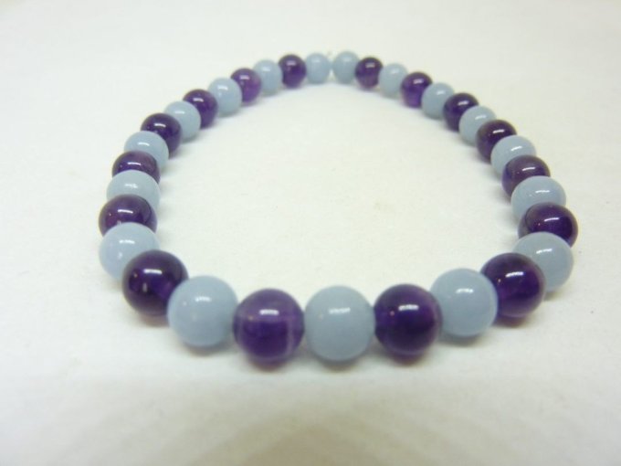 Bracelet Amethyste / angelite (Taille enfant)