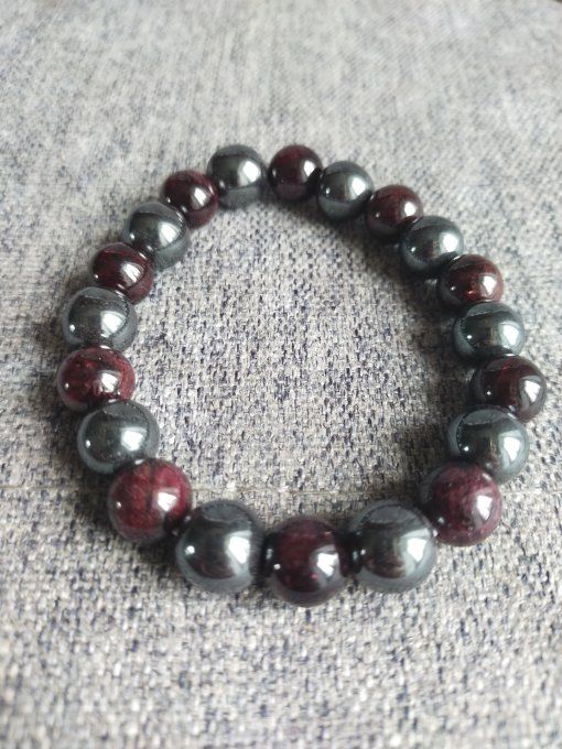 Bracelet Grenat / Hématite