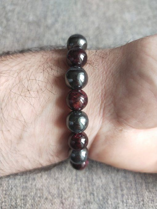 Bracelet Grenat / Hématite