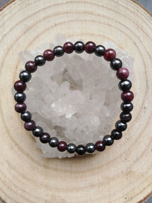 Bracelet Grenat / Hématite