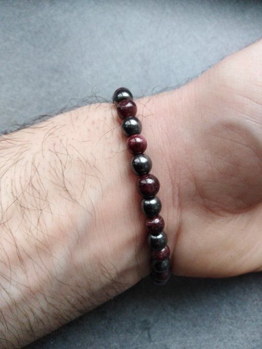 Bracelet Grenat / Hématite