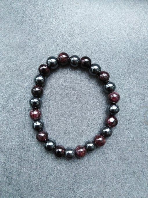 Bracelet Grenat / Hématite