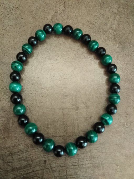 Bracelet Malachite / spinelle