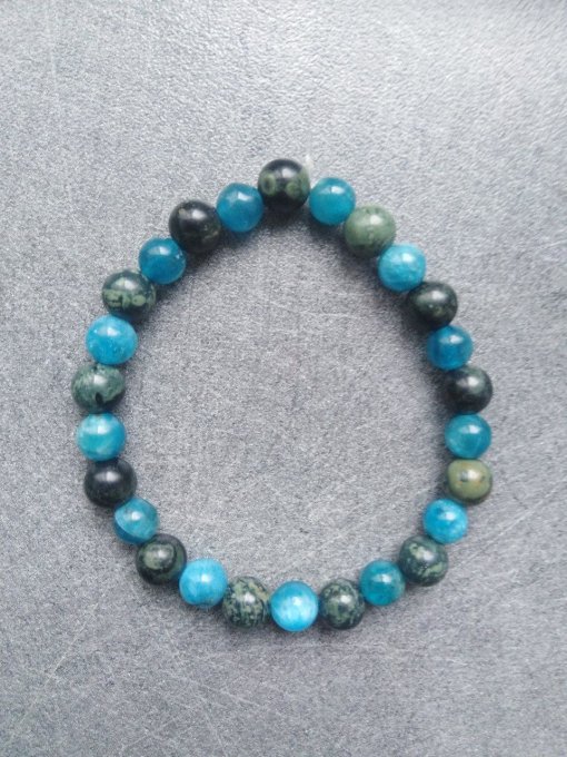 Bracelet Apatite / jaspe kambaba (Taille enfant)