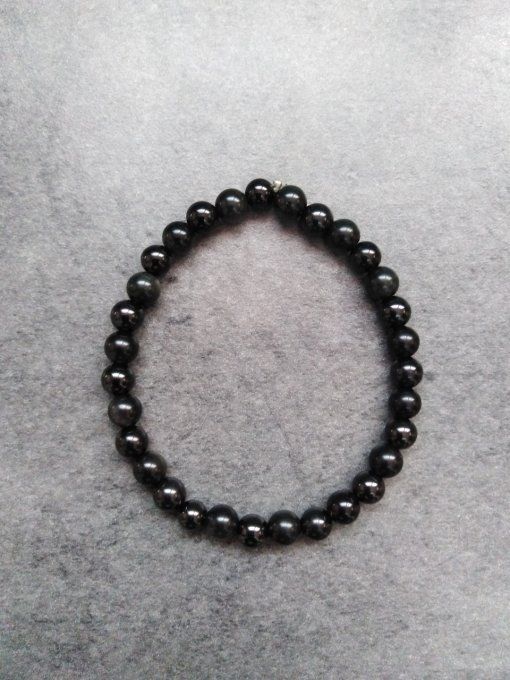 Bracelet Obsidienne Oeil Celeste / Spinelle noir