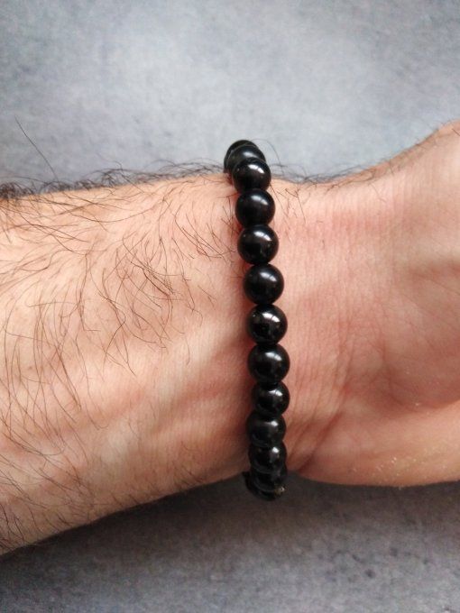 Bracelet Obsidienne Oeil Celeste / Spinelle noir