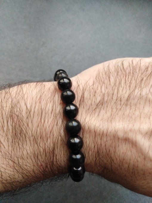 Bracelet Obsidienne Oeil Celeste / Spinelle noir