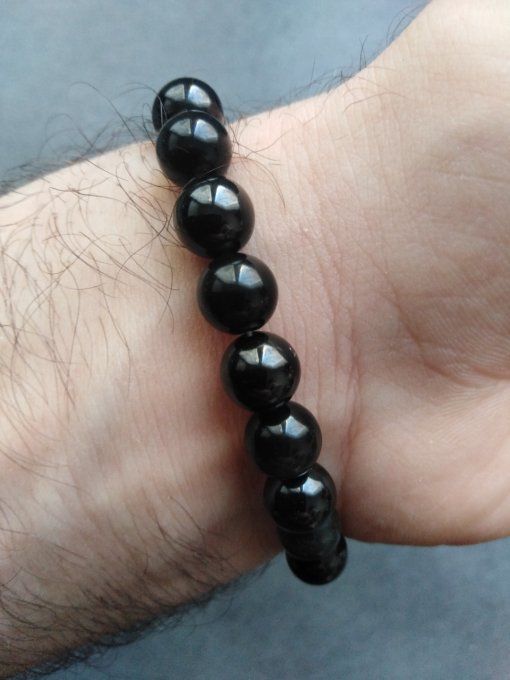 Bracelet Obsidienne Oeil Celeste / Spinelle noir