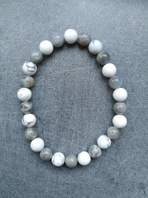 Bracelet Howlite / labradorite (Taille enfant)