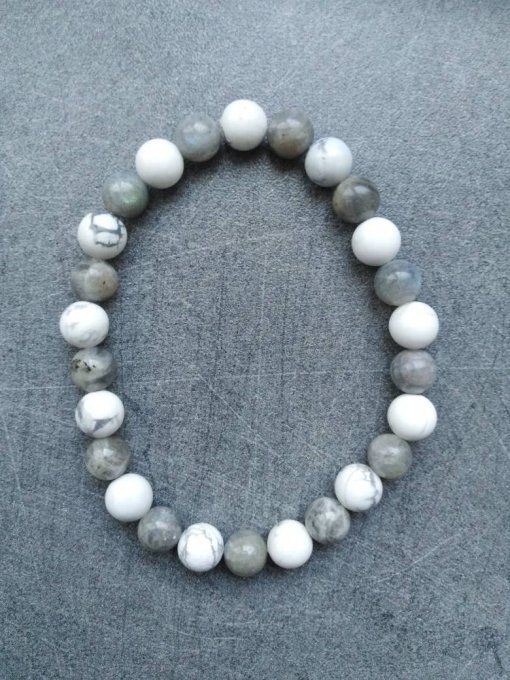 Bracelet Howlite / labradorite