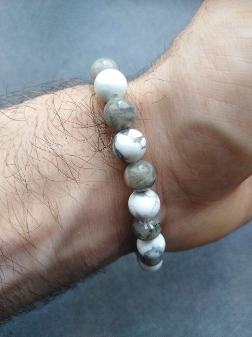 Bracelet Howlite / labradorite