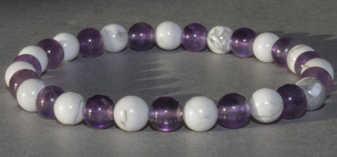 Bracelet Améthyste / Howlite