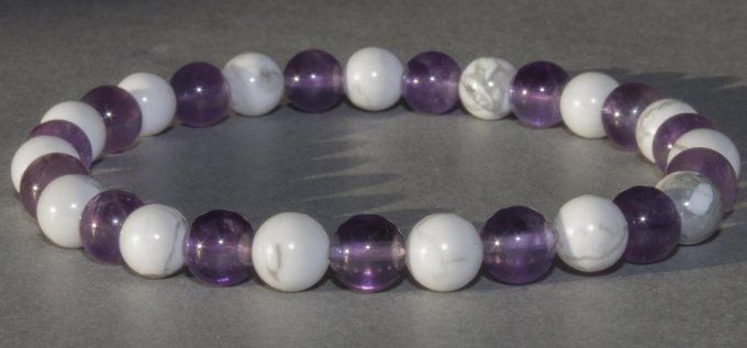 Bracelet Améthyste / howlite