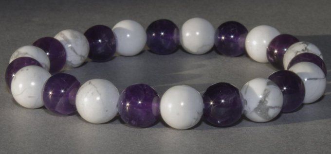 Bracelet Améthyste / Howlite