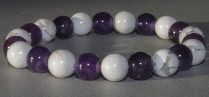 Bracelet Améthyste / howlite