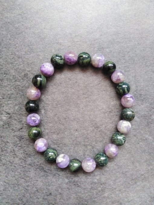 Bracelet Charoite / Jaspe kambaba (Taille enfant)