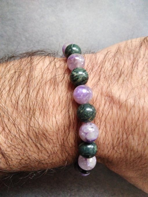 Bracelet Charoite / jaspe kambaba