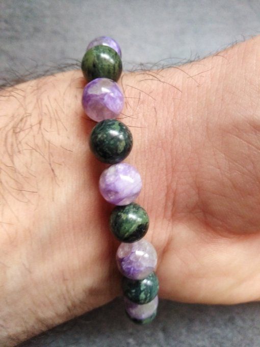 Bracelet Charoite / jaspe kambaba