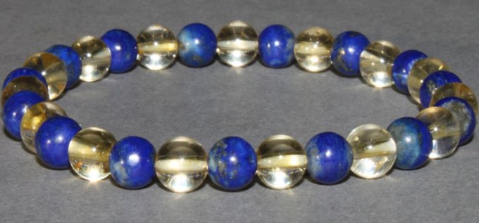 Bracelet Citrine / lapis lazuli (Taille enfant)