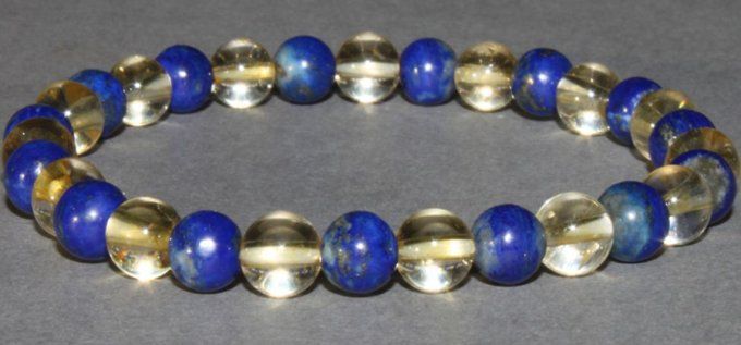 Bracelet Citrine / lapis lazuli