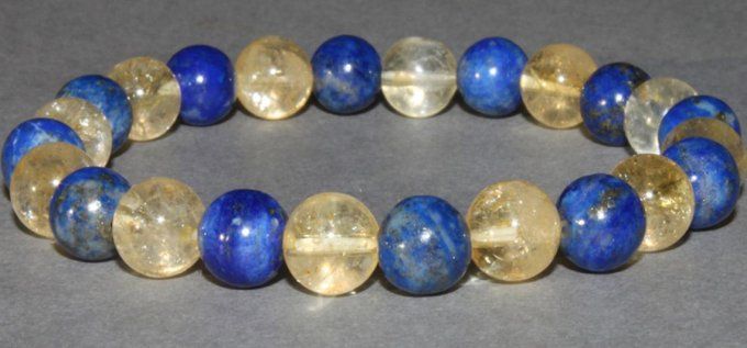 Bracelet Citrine / lapis lazuli