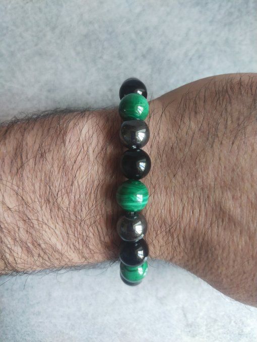Bracelet Hematite / malachite / tourmaline