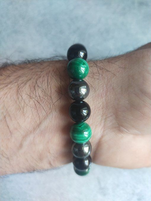 Bracelet Hematite / malachite / tourmaline