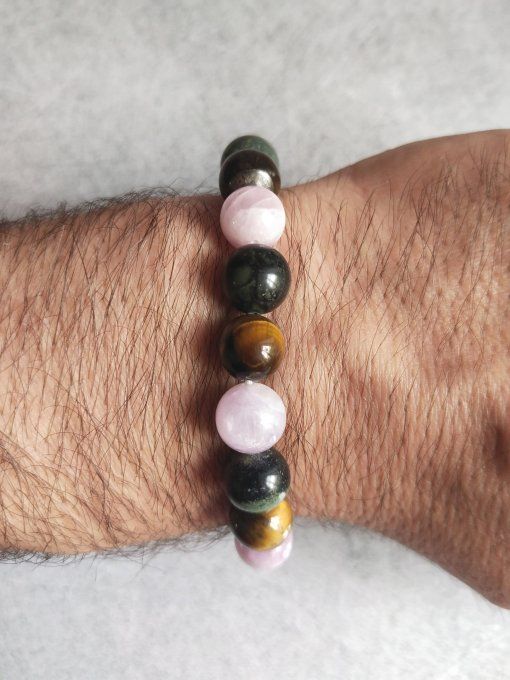 Bracelet Jaspe Kambaba / Kunzite / Oeil de tigre