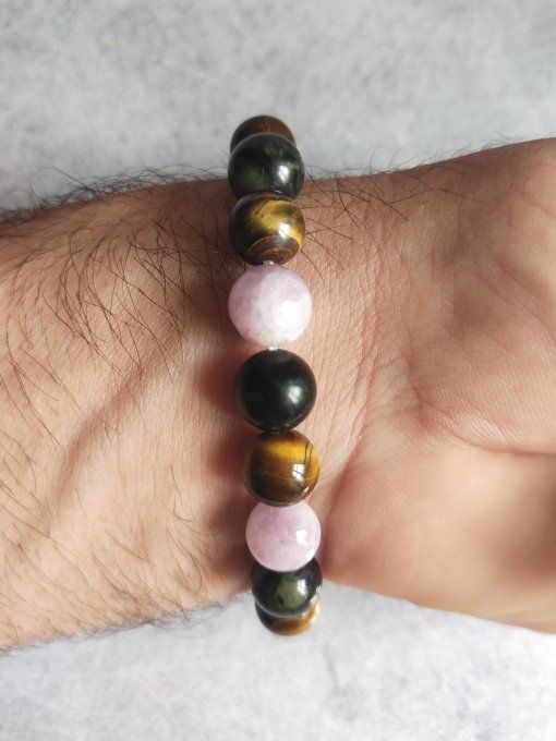 Bracelet Jaspe Kambaba / Kunzite / Oeil de tigre