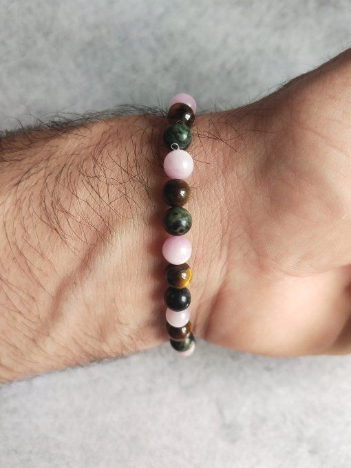 Bracelet Jaspe Kambaba / Kunzite / Oeil de tigre