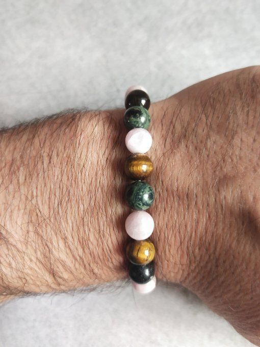 Bracelet Jaspe Kambaba / Kunzite / Oeil de tigre