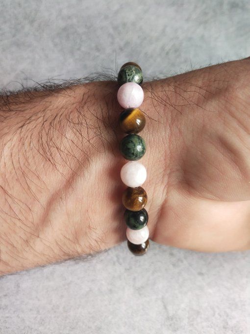Bracelet Jaspe Kambaba / Kunzite / Oeil de tigre