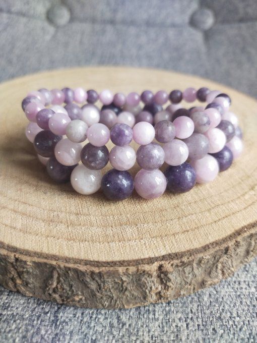Bracelet Kunzite / Lépidolite