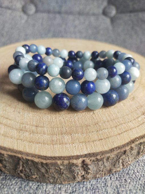 Bracelet Angelite / Aventurine bleu / Lapis lazuli