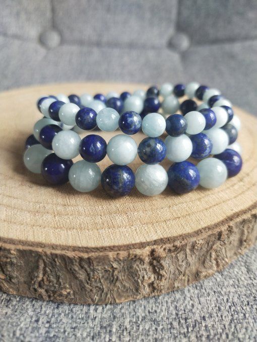 Bracelet Aigue marine / Lapis lazuli