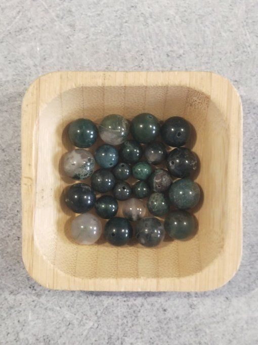 Perle Agate mousse à l'unité