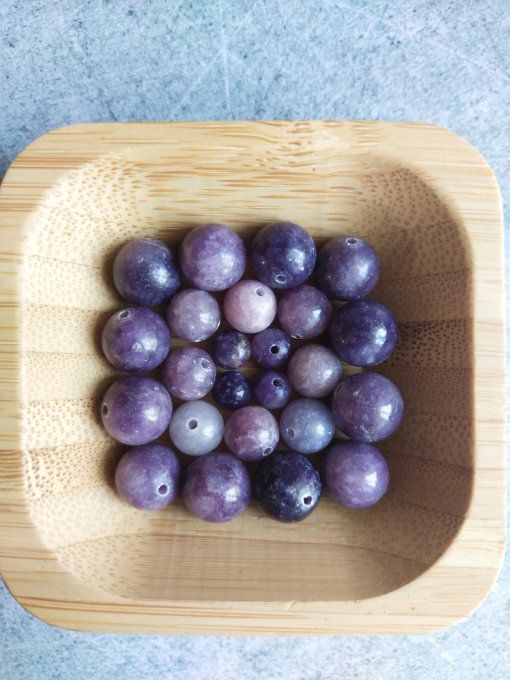 Perle Lépidolite à l'unité