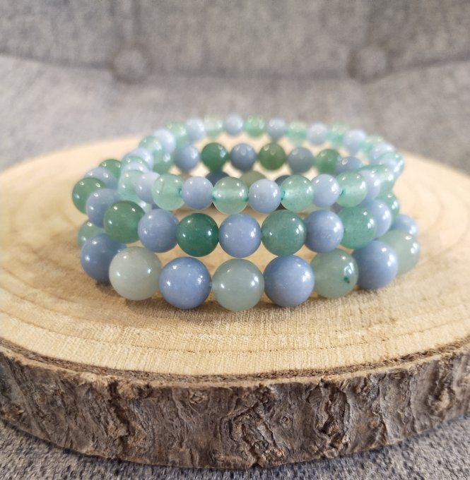 Bracelet Angelite / aventurine verte