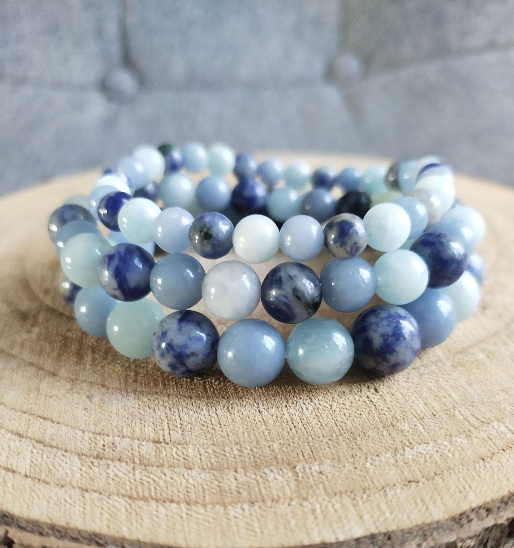 Bracelet : Aigue marine / Angelite / Sodalite