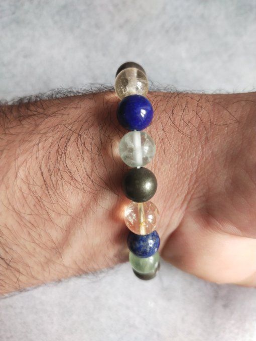 Bracelet Citrine / Fluorine / Lapis lazuli / Pyrite