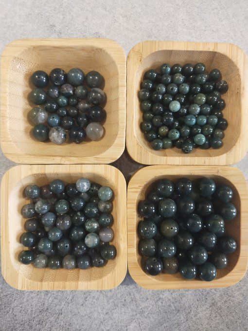 Perle Agate mousse à l'unité