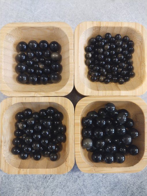 Perle Obsidienne dorée à l'unité
