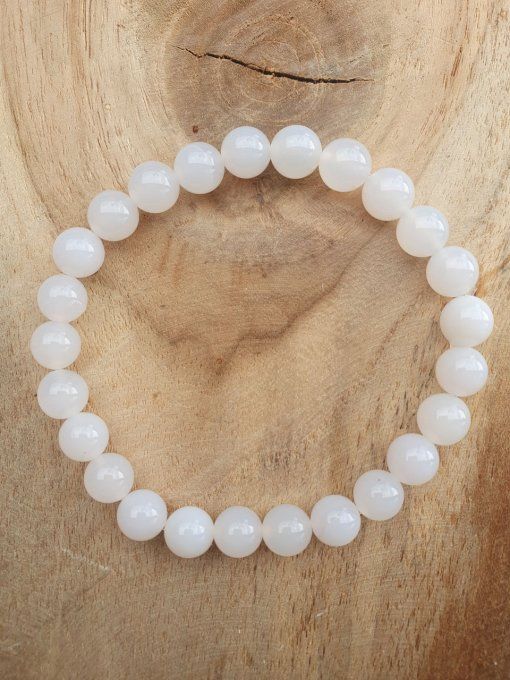 Perle Agate blanche à l'unité