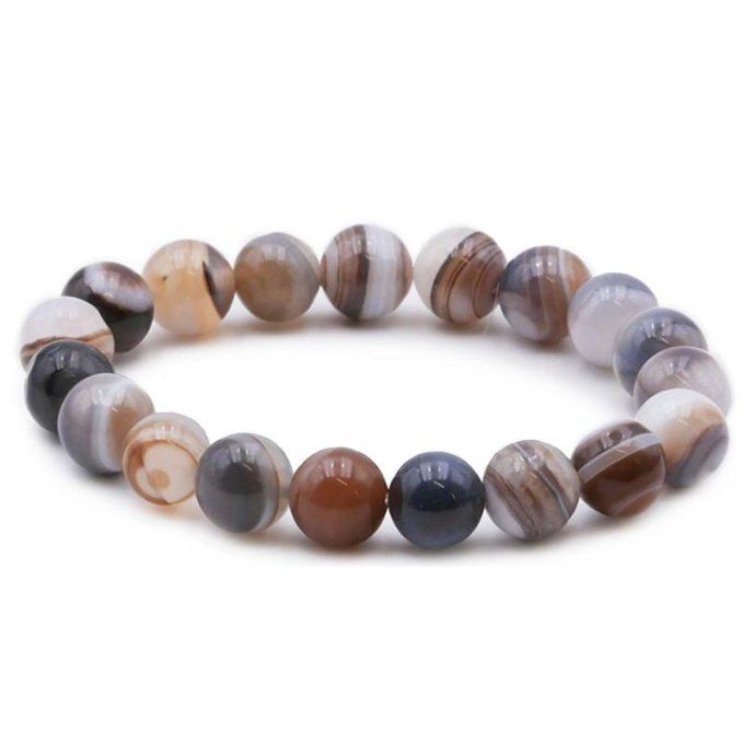 Perle Agate de botswana à l'unité