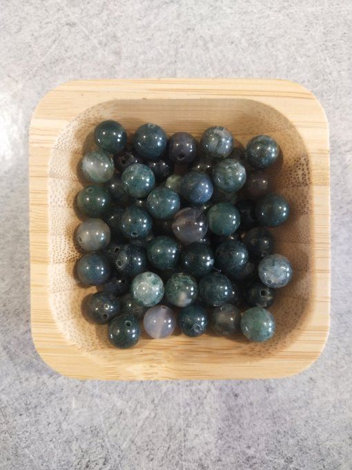 Perle Agate mousse à l'unité