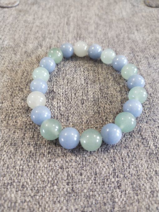 Bracelet Angelite / aventurine verte