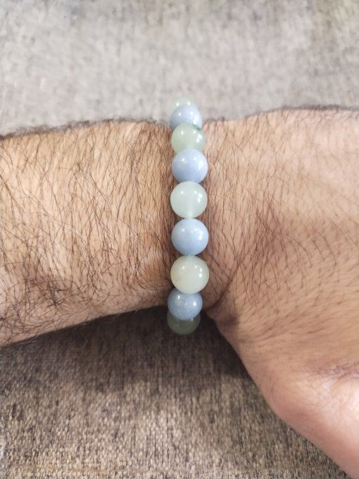 Bracelet Angelite / aventurine verte