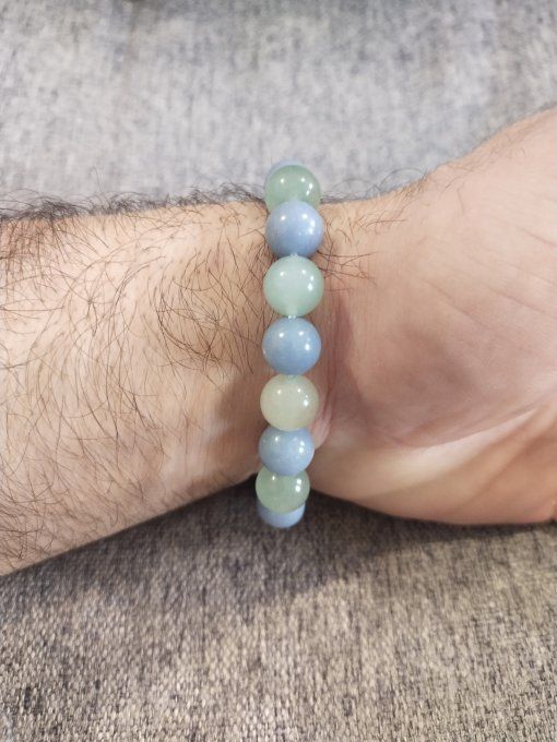 Bracelet Angelite / aventurine verte