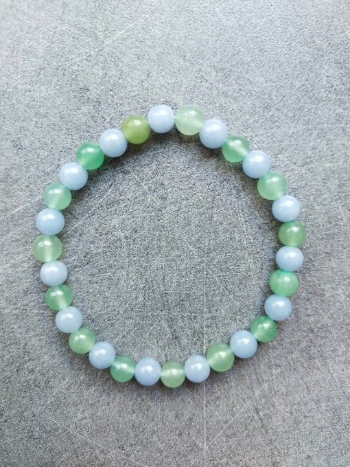 Bracelet Angelite / Aventurine vert (Taille enfant)